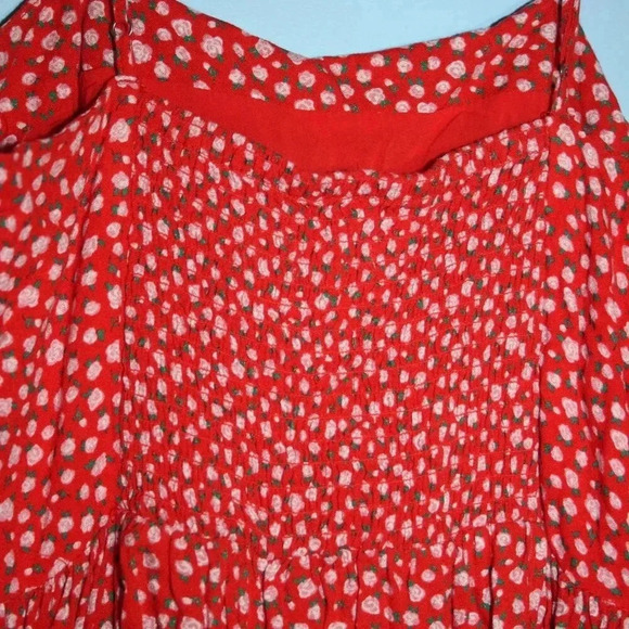 Aeropostale Red Floral Print Spaghetti Strap Dress - Picture 9 of 13